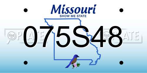 075S48 Missouri License Plate