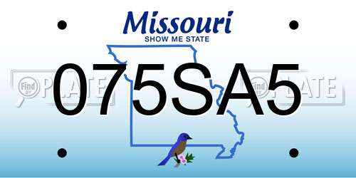 075SA5 Missouri License Plate