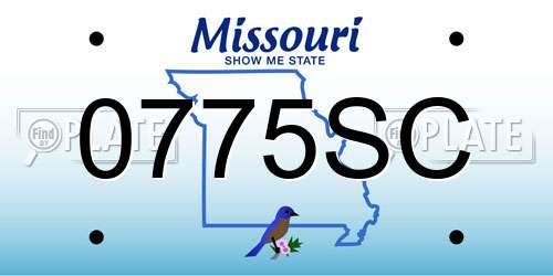 0775SC Missouri License Plate