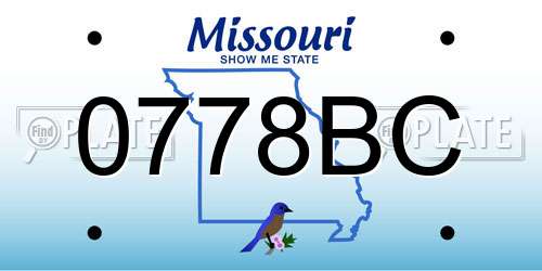 0778BC Missouri License Plate
