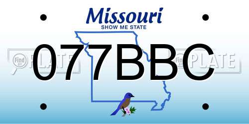 077BBC Missouri License Plate