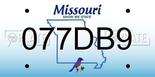 077DB9 Missouri License Plate