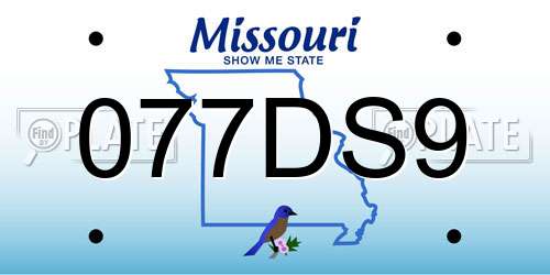 077DS9 Missouri License Plate
