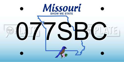 077SBC Missouri License Plate