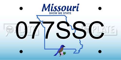 077SSC Missouri License Plate