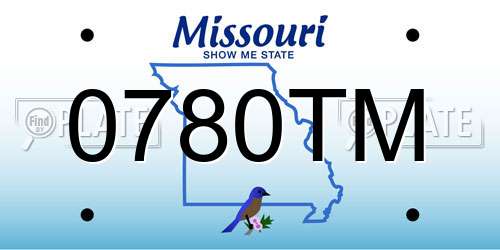 0780TM Missouri License Plate