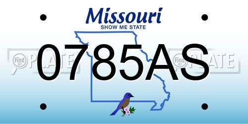 0785AS Missouri License Plate