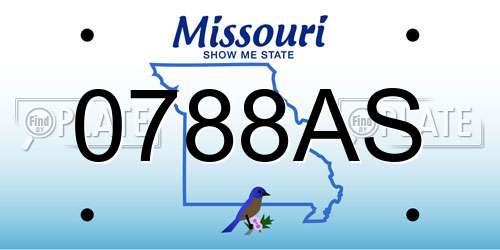 0788AS Missouri License Plate