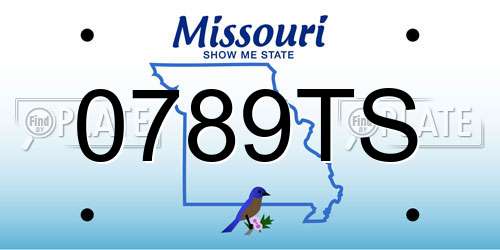 0789TS Missouri License Plate