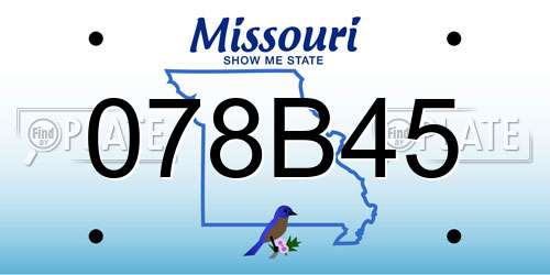 078B45 Missouri License Plate