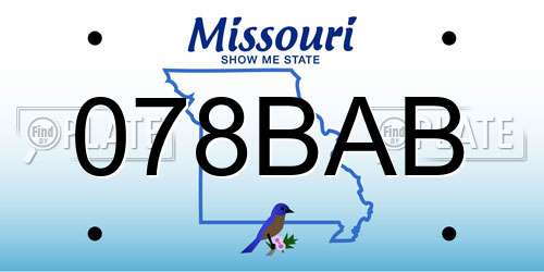 078BAB Missouri License Plate