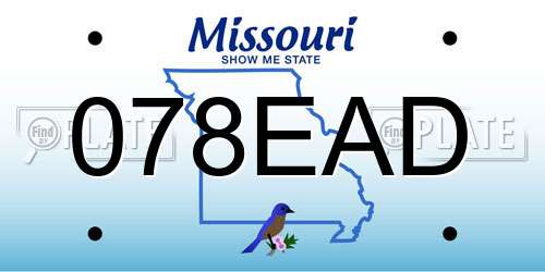 078EAD Missouri License Plate