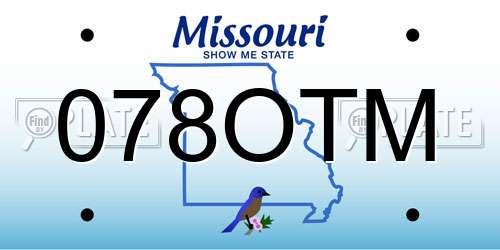 078OTM Missouri License Plate