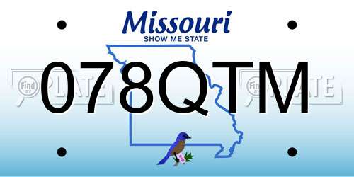 078QTM Missouri License Plate