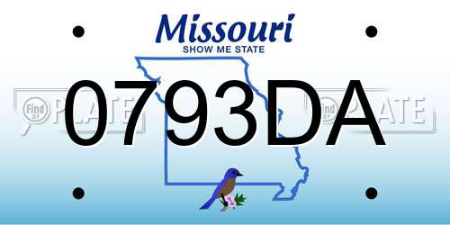 0793DA Missouri License Plate