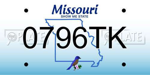 0796TK Missouri License Plate