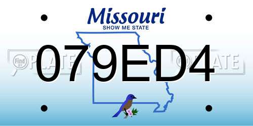 079ED4 Missouri License Plate
