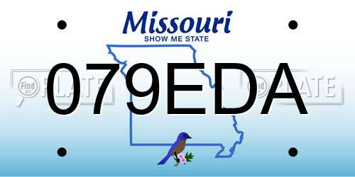 079EDA Missouri License Plate