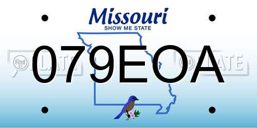 079EOA Missouri License Plate