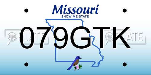 079GTK Missouri License Plate