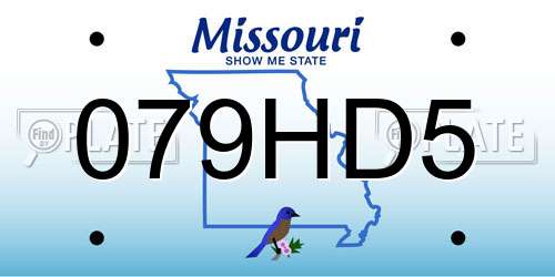 079HD5 Missouri License Plate