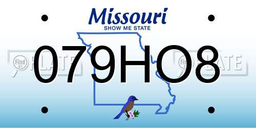 079HO8 Missouri License Plate