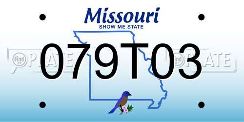 079T03 Missouri License Plate