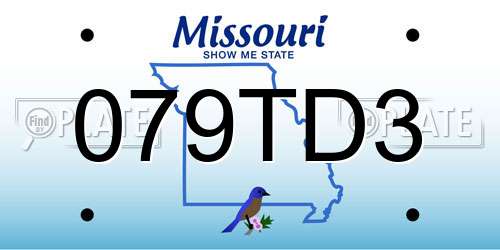 079TD3 Missouri License Plate