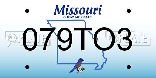 079TO3 Missouri License Plate