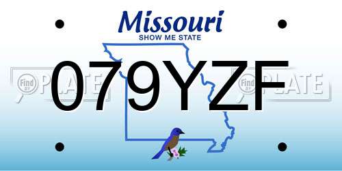 079YZF Missouri License Plate