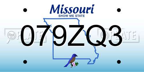079ZQ3 Missouri License Plate