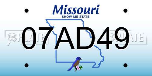 07AD49 Missouri License Plate
