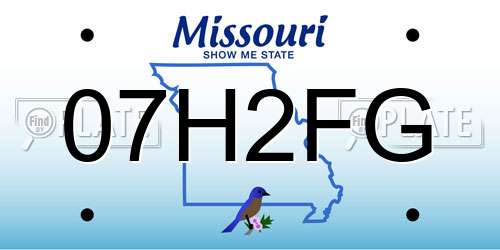 07H2FG Missouri License Plate