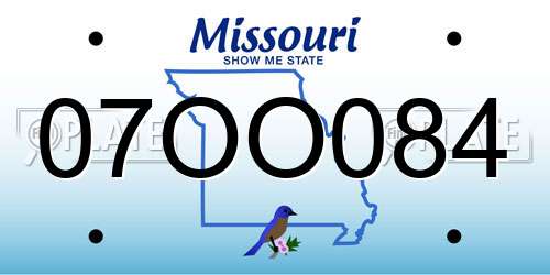 07OO084 Missouri License Plate
