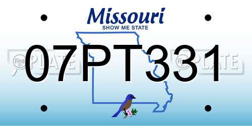 07PT331 Missouri License Plate