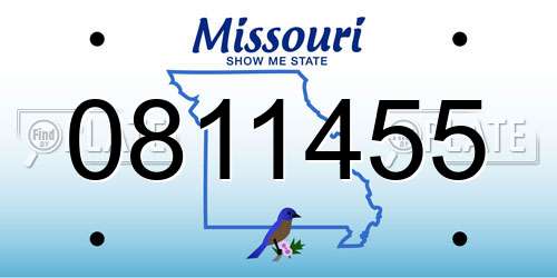 0811455 Missouri License Plate