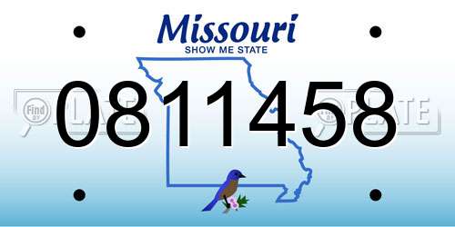 0811458 Missouri License Plate