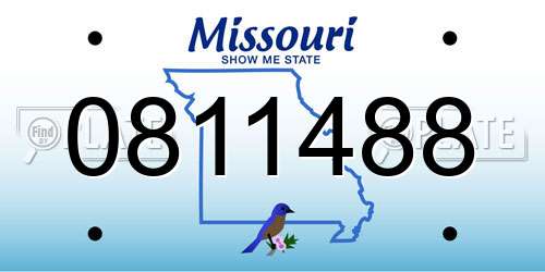 0811488 Missouri License Plate
