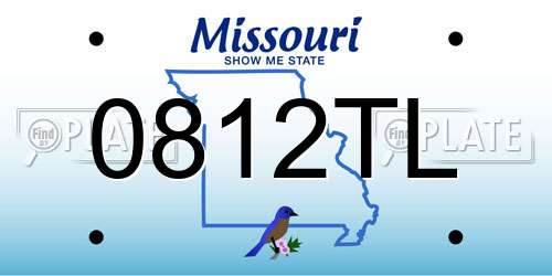 0812TL Missouri License Plate