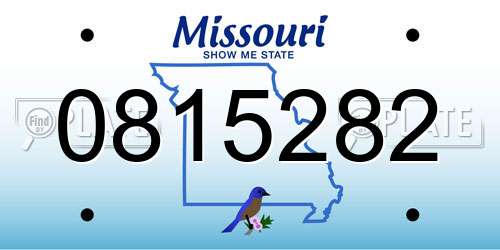 0815282 Missouri License Plate