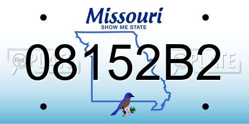 08152B2 Missouri License Plate