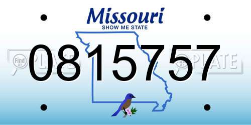 0815757 Missouri License Plate