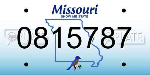 0815787 Missouri License Plate