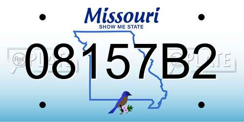 08157B2 Missouri License Plate