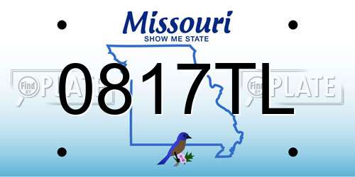 0817TL Missouri License Plate