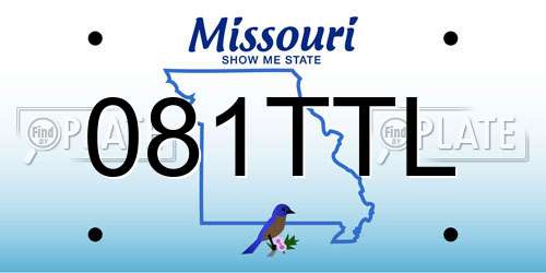 081TTL Missouri License Plate