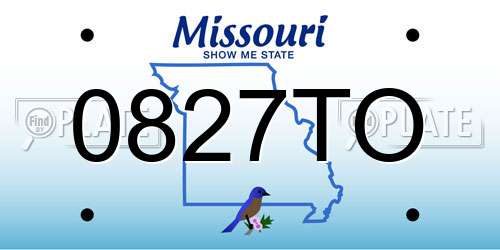 0827TO Missouri License Plate