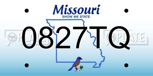 0827TQ Missouri License Plate