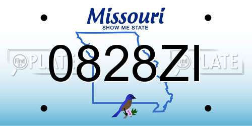 0828ZI Missouri License Plate