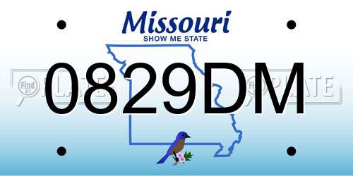 0829DM Missouri License Plate